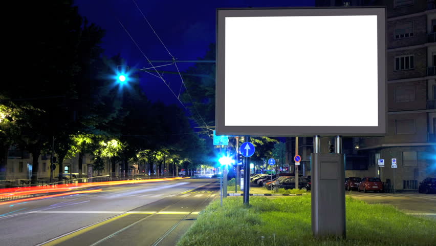 Billboard In The City Street, Blank Screen Hd Time Lapse Stock Footage ...