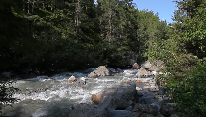 Water Stream In The French Alps Near Chamonix Stock Footage Video ...