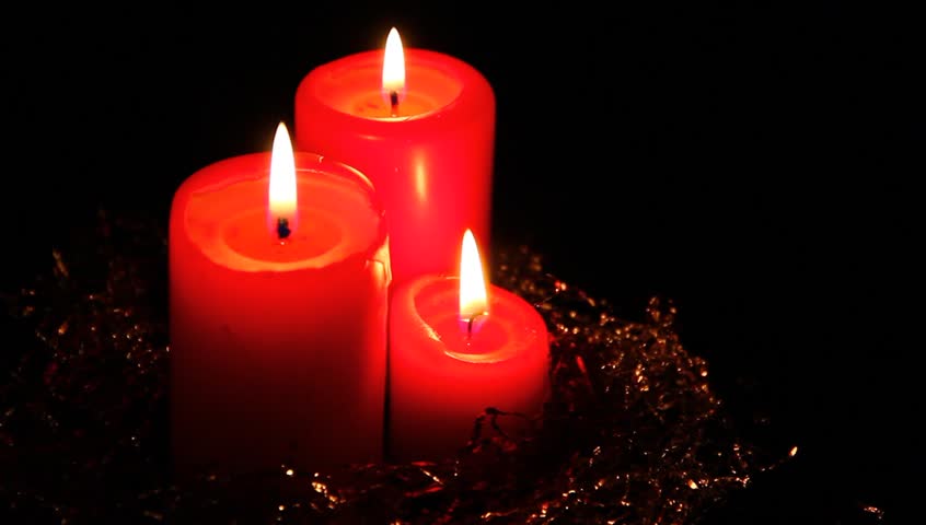 Three Red Candles On Dark Background. Stock Footage Video 2794213 ...