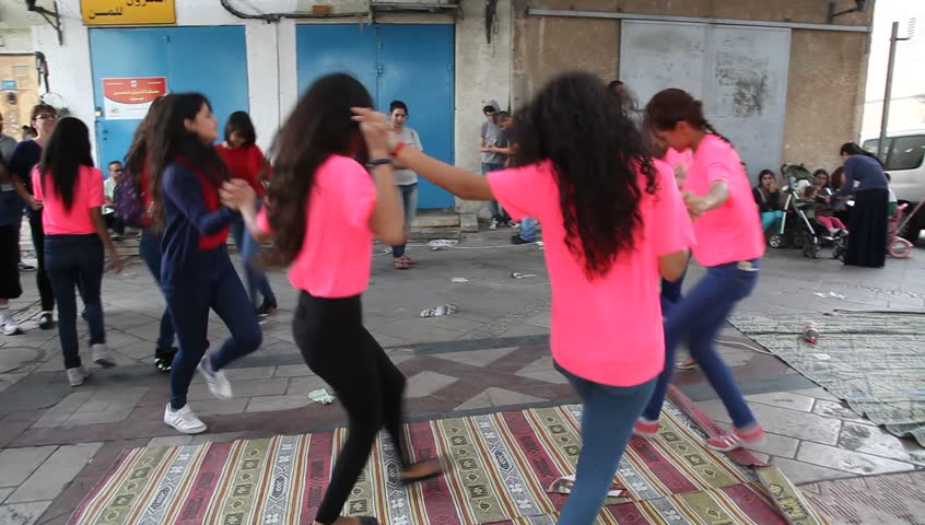 ISFIYA, ISRAEL - OCTOBER 01: Upbeat Modern Druze Females Dance Dabke ...