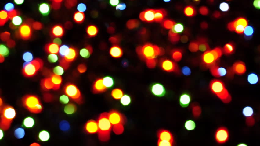Blurred Colorful Christmas Lights On Black Background With Varying Fade ...