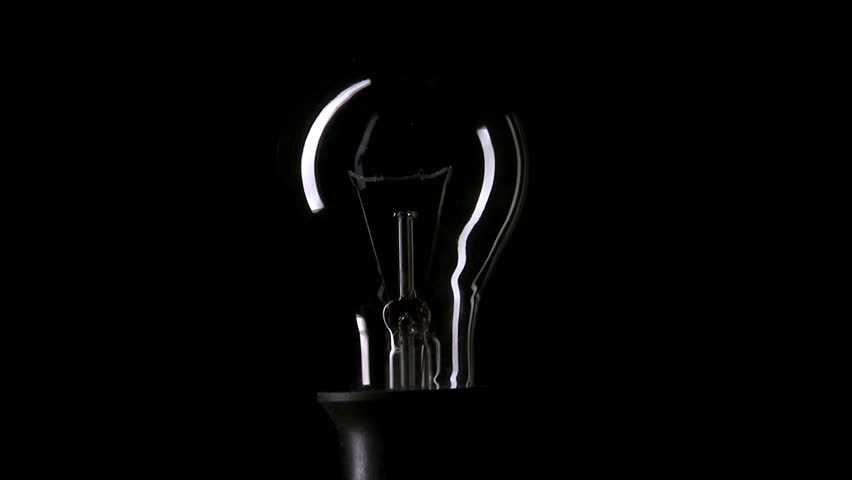 Real Light Bulb Flickering And Then Turning On, Black Background, HD ...