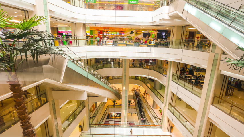 Shoppers At Busy Crowded Mall Stock Footage Video 2874439 - Shutterstock