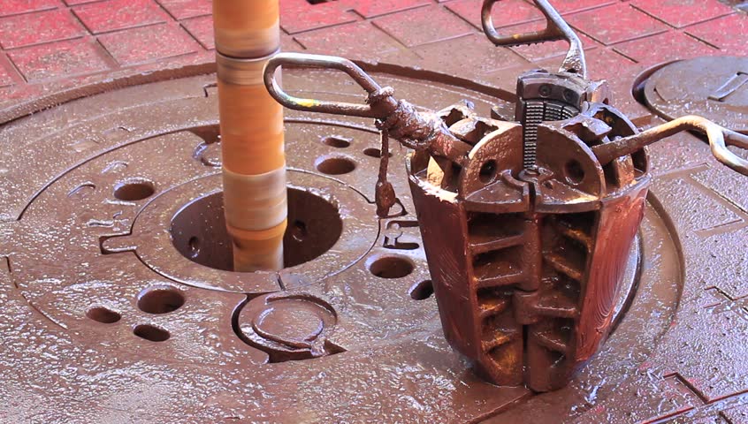 Slip On The Rotary Table While Drilling Oil Well And Pipe Being Rotated ...