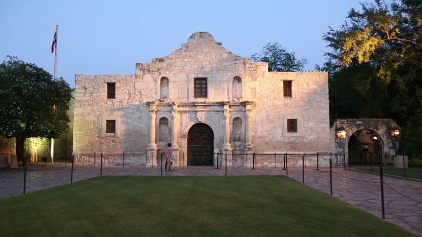 Video Zoom In To Window Of Front Of The Alamo Shrine In San Antonio ...