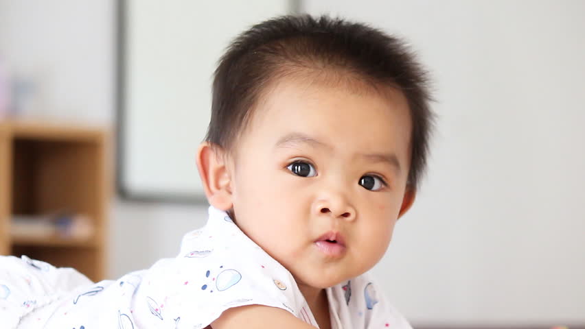 Closeup Of Asian Baby Smile Stock Footage Video 5408735 - Shutterstock