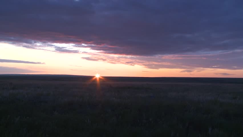 Time Lapse Of The Sun Rising Over Alberta Prairie Land. Stock Footage ...