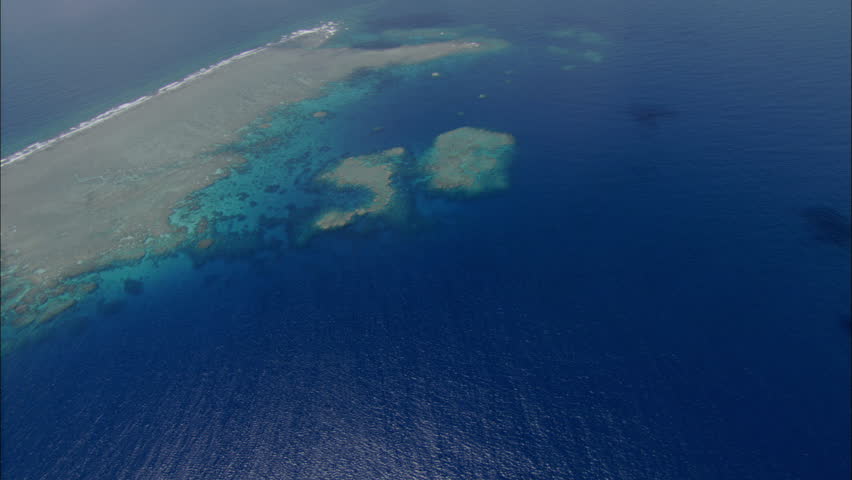 Sandbar. Aerial Shot Of The Skies Above A Large Sandbar In Blue Ocean ...