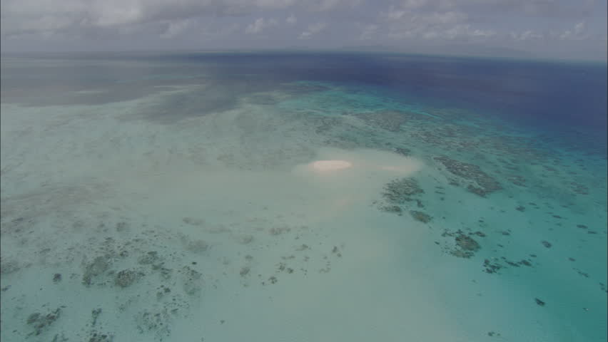 Sandbar. Aerial Shot Of The Skies Above A Large Sandbar In Blue Ocean ...