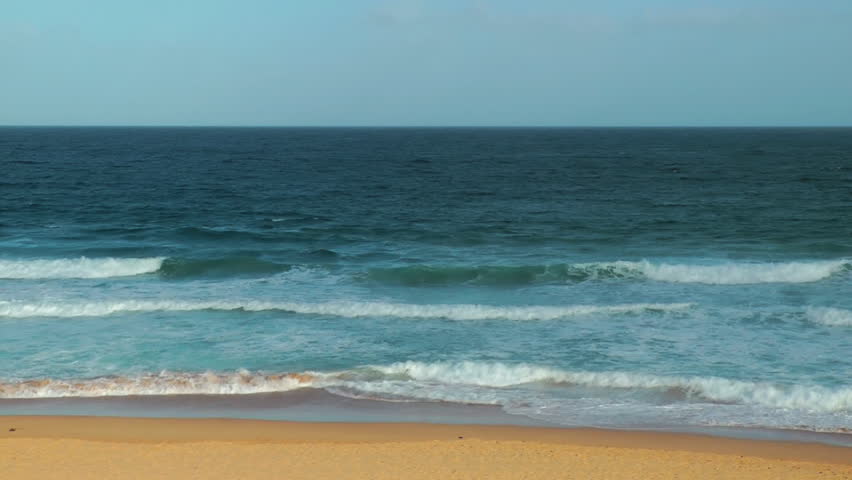 Generic View Of Gentle Sea Waves Splashing On A Beach Stock Footage ...