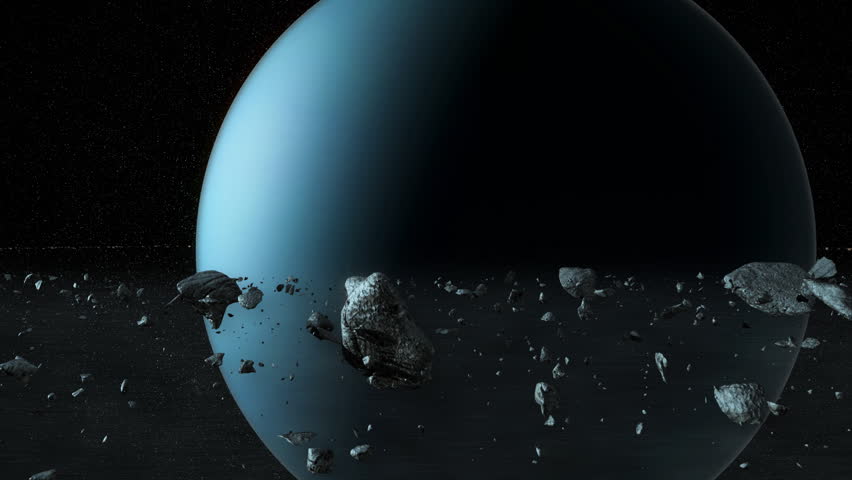 CGI Render Of The Planet Uranus From Inside The Planetary Rings. Stock ...