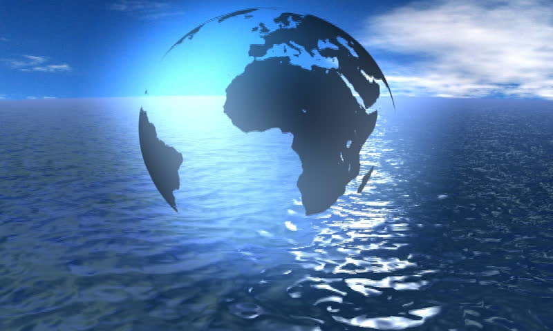 Planet Earth Upon The Water Surface Stock Footage Video 586600 ...