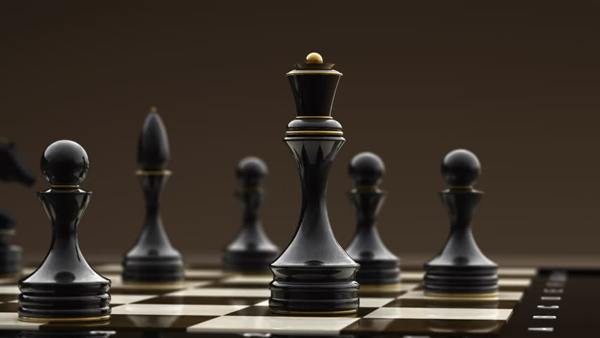 Black Chess On Board (Ultra HD - 4K, 3d Render, 30fps) Stock Footage ...