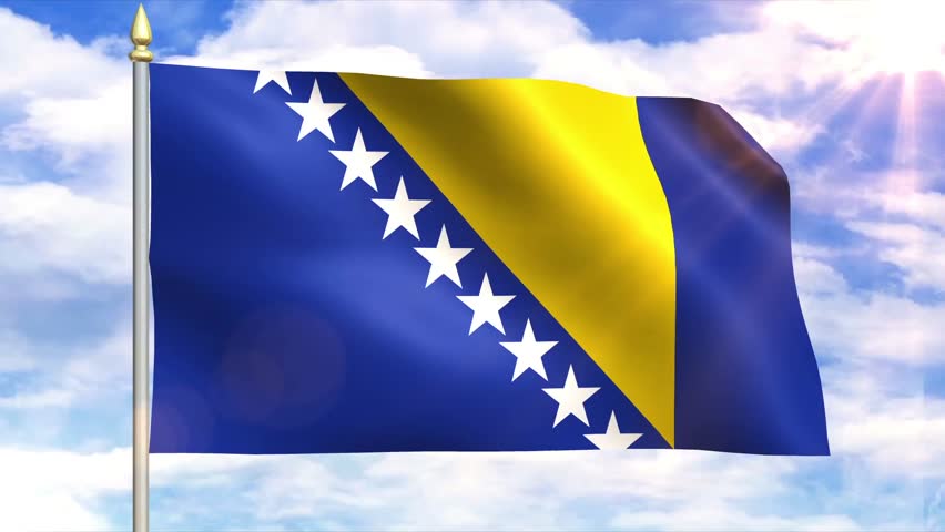 Animated Flag Of Bosnia And Herzegovina - Seamless Loop Stock Footage ...