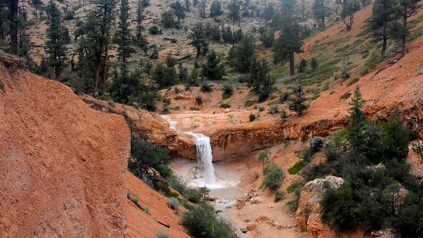 Waterfall In Bryce Canyon National Park In The USA Stock Footage Video ...