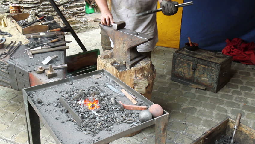 Blacksmith. Medieval Tradition Of Making Armor And Swords At The Forge ...