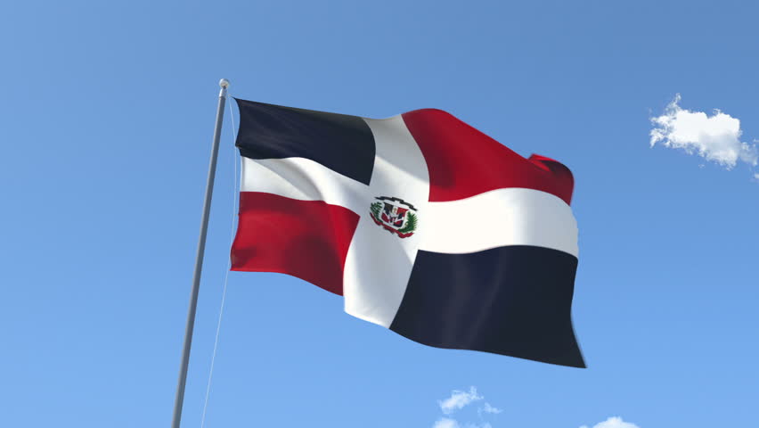 HD 1080p Clip Of A Slow Motion Waving Flag Of Dominican Republic ...