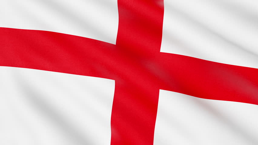 Flag Of England Waving With Realistic Cloth Texture. Loop Animation ...