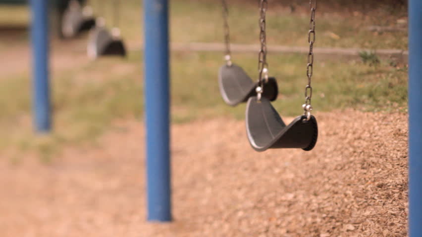 Empty Swing Set At Children's Playground Stock Footage Video 7335421 ...