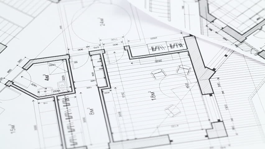 Blueprint Of A House. Looped Background. Full HD, Ultra HD, 4k Versions ...