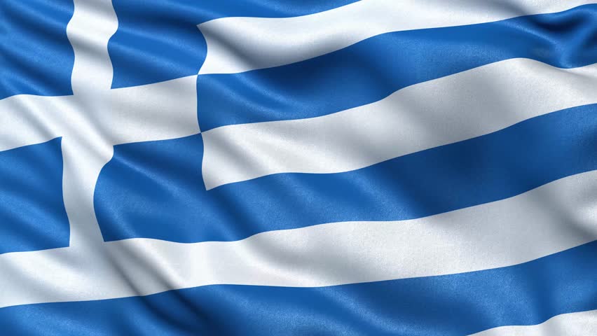 Greek Flag In Slow Motion. White Background Stock Footage Video 1492249 ...