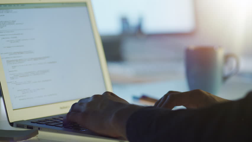 Man At Computer Terminal Typing Záběr Video 1544740 - Shutterstock