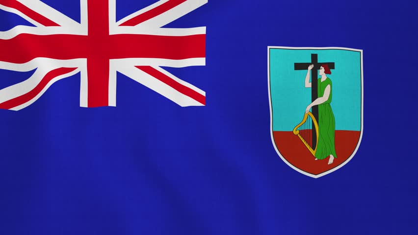 [loopable] Flag of Montserrat. Montserratian official flag gently ...