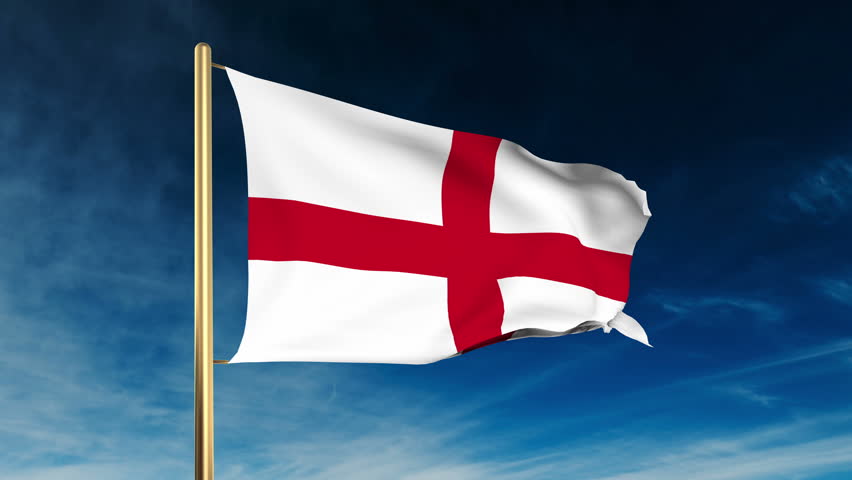 England Flag Slider Style. Waving In The Wind With Cloud Background ...