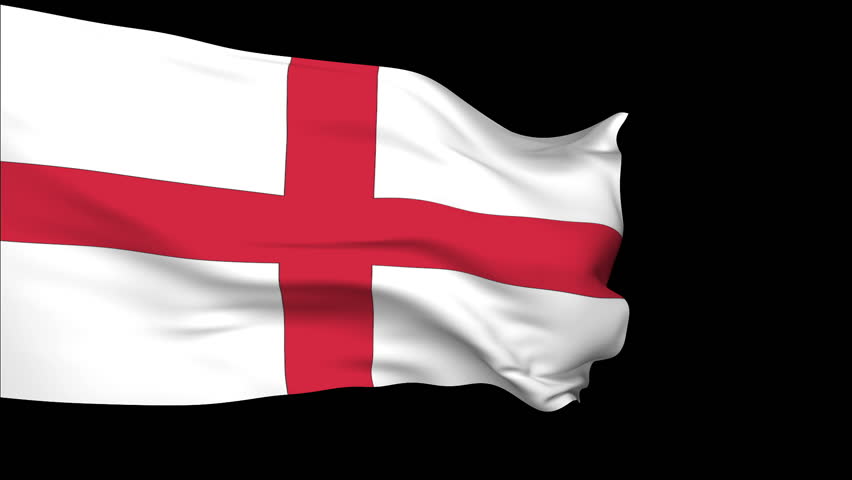 England Flag Slowly Waving In The Wind. Silk Material. Black Background ...