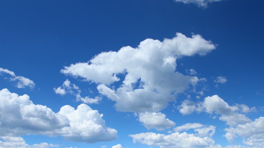 Summer Clouds Fly Across A Royal Blue Sky. HD 1080p Timelapse. Stock ...